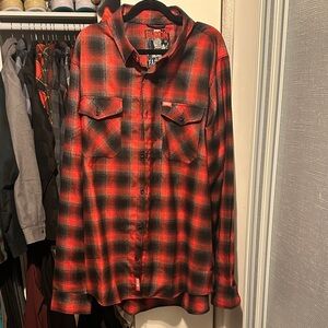 Dixxon size 2 XT Red and Black Plaid  Fair view Button-Up Shirt worn 1 time